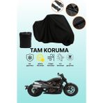 Dokaca Siyah Harley-Davidson Sportser S Uyumlu Motor Branda, Koruyucu Örtü, Motosiklet Brandası - Siyah Arka Çanta ve Kilit Uyumsuz