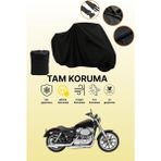 Dokaca Siyah Harley-Davidson Sportster 883 Low Uyumlu Motor Branda, Koruyucu Örtü, Motosiklet Brandası - Siyah Arka Çanta ve Kilit Uyumsuz