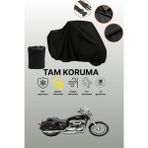Dokaca Siyah Harley-Davidson Superlow 1200T Uyumlu Motor Branda, Koruyucu Örtü, Motosiklet Brandası - Siyah Arka Çanta ve Kilit Uyumsuz