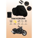 Dokaca Siyah Harley-Davidson Vrscdx Night Rod Special Uyumlu Koruyucu Örtü, Motosiklet Brandası - Siyah Arka Çanta ve Kilit Uyumsuz