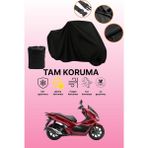 Dokaca Siyah Honda PCX125 Uyumlu Motor Branda, Koruyucu Örtü, Motosiklet Brandası - Siyah Arka Çanta ve Kilit Uyumsuz