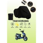Dokaca Siyah Kanuni Hussar 125 Uyumlu Motor Branda, Koruyucu Örtü, Motosiklet Brandası - Siyah Arka Çanta ve Kilit Uyumsuz