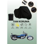 Dokaca Siyah Kawasaki El 125 Uyumlu Motor Branda, Koruyucu Örtü, Motosiklet Brandası - Siyah Arka Çanta ve Kilit Uyumsuz