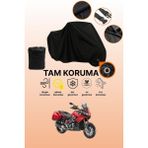 Dokaca Siyah Kilit Uyumlu Aprilia Caponord 1200 Abs Travel Pack Uyumlu Motosiklet Brandası, Koruyucu Örtü