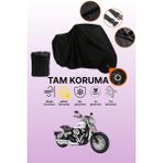 Dokaca Siyah Kilit Uyumlu Harley-Davidson Dyna Fat Bob Fxdf Uyumlu Motosiklet Brandası, Koruyucu Örtü