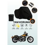 Dokaca Siyah Kilit Uyumlu Harley-Davidson Dyna Low Rider Fxdlı Uyumlu Motosiklet Brandası, Koruyucu Örtü