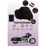 Dokaca Siyah Kilit Uyumlu Harley-Davidson Electra Glide Standard Flhtı Uyumlu Motosiklet Brandası