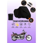 Dokaca Siyah Kilit Uyumlu Harley-Davidson Softail Custom Fxstc Uyumlu Motosiklet Brandası, Koruyucu Örtü