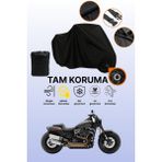 Dokaca Siyah Kilit Uyumlu Harley-Davidson Softail Fat Bob Uyumlu Motosiklet Brandası, Koruyucu Örtü