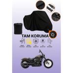 Dokaca Siyah Kilit Uyumlu Harley-Davidson Softail Street Bob Uyumlu Motosiklet Brandası, Koruyucu Örtü