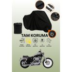 Dokaca Siyah Kilit Uyumlu Harley-Davidson Sportster Custom Xl 1200S Uyumlu Motosiklet Branda Koruyucu Örtü