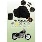 Dokaca Siyah Kilit Uyumlu Harley-Davidson Sportster XL883 Uyumlu Motosiklet Brandası, Koruyucu Örtü