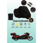 Dokaca Siyah Kilit Uyumlu Harley-Davidson Street Glide Ultra Uyumlu Motosiklet Brandası, Koruyucu Örtü