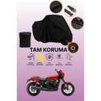 Dokaca Siyah Kilit Uyumlu Harley-Davidson Street Rod Uyumlu Motosiklet Brandası, Koruyucu Örtü