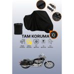 Dokaca Siyah Kilit Uyumlu Harley-Davidson Superlow 1200T Uyumlu Motosiklet Brandası, Koruyucu Örtü