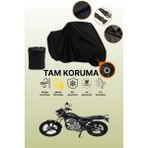 Dokaca Siyah Kilit Uyumlu Mondial 150 Mr Vulture Uyumlu Motosiklet Brandası, Koruyucu Örtü