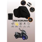 Dokaca Siyah Kilit Uyumlu Yamaha Tricity 155 Uyumlu Motosiklet Brandası, Koruyucu Örtü