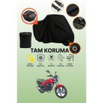 Dokaca Siyah Kilit ve Arka Çanta Uyumlu Kanuni Breton S Uyumlu Motosiklet Brandası, Koruyucu Örtü - Siyah Arka Çanta ve Kilit Uyumlu
