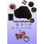 Dokaca Siyah Kilit ve Arka Çanta Uyumlu Kanuni Breton Sl 125 Uyumlu Motosiklet Brandası, Koruyucu Örtü - Siyah Arka Çanta ve Kilit Uyumlu