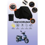 Dokaca Siyah Kilit ve Arka Çanta Uyumlu Kanuni Hussar 125 Uyumlu Motosiklet Brandası, Koruyucu Örtü - Siyah Arka Çanta ve Kilit Uyumlu