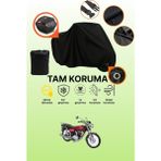 Dokaca Siyah Kilit ve Arka Çanta Uyumlu Kuba Çita 50R Gold Uyumlu Motosiklet Brandası, Koruyucu Örtü - Siyah Arka Çanta ve Kilit Uyumlu