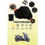 Dokaca Siyah Kilit ve Arka Çanta Uyumlu Kymco Xciting Vs 400 Limited Edition Uyumlu Motor Brandası - Siyah Arka Çanta ve Kilit Uyumlu