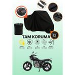 Dokaca Siyah Kilit ve Arka Çanta Uyumlu Mondial 125 Vulture I Uyumlu Motosiklet Brandası, Koruyucu Örtü - Siyah Arka Çanta ve Kilit Uyumlu