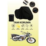 Dokaca Siyah Kuba Çita 100R Max Gold Uyumlu Motor Branda, Koruyucu Örtü, Motosiklet Brandası - Siyah Arka Çanta ve Kilit Uyumsuz