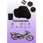 Dokaca Siyah Kuba Çita 170F Uyumlu Motor Branda, Koruyucu Örtü, Motosiklet Brandası - Siyah Arka Çanta ve Kilit Uyumsuz