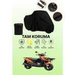 Dokaca Siyah Kymco Agility Carry 50I 4t Uyumlu Motor Branda, Koruyucu Örtü, Motosiklet Brandası - Siyah Arka Çanta ve Kilit Uyumsuz