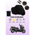 Dokaca Siyah Kymco Downtown 350I Abs Uyumlu Motor Branda, Koruyucu Örtü, Motosiklet Brandası - Siyah Arka Çanta ve Kilit Uyumsuz