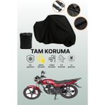 Dokaca Siyah Mondial 100 Superboy I Uyumlu Motor Branda, Koruyucu Örtü, Motosiklet Brandası - Siyah Arka Çanta ve Kilit Uyumsuz