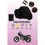 Dokaca Siyah Mondial 125 Vulture I Uyumlu Motor Branda, Koruyucu Örtü, Motosiklet Brandası - Siyah Arka Çanta ve Kilit Uyumsuz