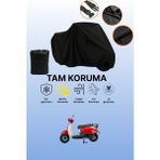 Dokaca Siyah Mondial 50 Turismo Uyumlu Motor Branda, Koruyucu Örtü, Motosiklet Brandası - Siyah Arka Çanta ve Kilit Uyumsuz