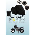 Dokaca Siyah Mondial Vulture I-E Uyumlu Motor Branda, Koruyucu Örtü, Motosiklet Brandası - Siyah Arka Çanta ve Kilit Uyumsuz