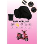 Dokaca Siyah Suzuki An 125 Hk Uyumlu Motor Branda, Koruyucu Örtü, Motosiklet Brandası - Siyah Arka Çanta ve Kilit Uyumsuz