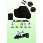 Dokaca Siyah Sym Jet 100 Uyumlu Motor Branda, Koruyucu Örtü, Motosiklet Brandası - Siyah Arka Çanta ve Kilit Uyumsuz