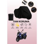 Dokaca Siyah Sym Jet 14 200I Uyumlu Motor Branda, Koruyucu Örtü, Motosiklet Brandası - Siyah Arka Çanta ve Kilit Uyumsuz