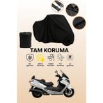 Dokaca Siyah Sym Maxi 400I Uyumlu Motor Branda, Koruyucu Örtü, Motosiklet Brandası - Siyah Arka Çanta ve Kilit Uyumsuz