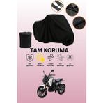 Dokaca Siyah Sym Nh x 125 Nfc Uyumlu Motor Branda, Koruyucu Örtü, Motosiklet Brandası - Siyah Arka Çanta ve Kilit Uyumsuz