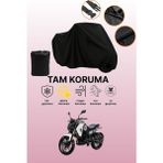 Dokaca Siyah Sym Nh x 125 Uyumlu Motor Branda, Koruyucu Örtü, Motosiklet Brandası - Siyah Arka Çanta ve Kilit Uyumsuz