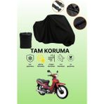 Dokaca Siyah Yamaha Crypton Uyumlu Motor Branda, Koruyucu Örtü, Motosiklet Brandası - Siyah Arka Çanta ve Kilit Uyumsuz