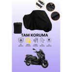 Dokaca Siyah Yamaha X-Max 250 Momodesign Uyumlu Motor Branda, Koruyucu Örtü, Motosiklet Brandası - Siyah Arka Çanta ve Kilit Uyumsuz