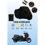 Dokaca Siyah Yamaha X-Max 400 Iron Max Uyumlu Motor Branda, Koruyucu Örtü, Motosiklet Brandası - Siyah Arka Çanta ve Kilit Uyumsuz