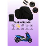 Dokaca Siyah Yuki T11 Explorer Uyumlu Motor Branda, Koruyucu Örtü, Motosiklet Brandası - Siyah Arka Çanta ve Kilit Uyumsuz