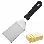 Dokeno Izgara spatulası, profesyonel ızgara spatulası, plastik saplı, hamburger spatulası, paslanmaz çelik spatula, ızgara, Plancha Teppanyaki ızgara plakası veya ateş varili için