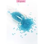 Dökme Cam Kum Boncuk (11/0) 2 mm - 20 Gram - Şeffaf Camgöbeği - BNC023