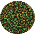 Dökme Cam Kum Boncuk (11/0) 2 mm - 20 Gram - Yeşil Sarı Çizgili - BNC006
