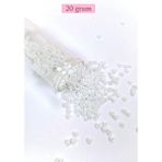 Dökme Cam Kum Boncuk (8/0) 3 mm - 20 Gram - İnci Beyaz - BNC145