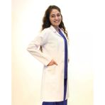 Doktor Hemşire Bayan Uzun Boy Gömlek Yaka Beyaz Önlük M